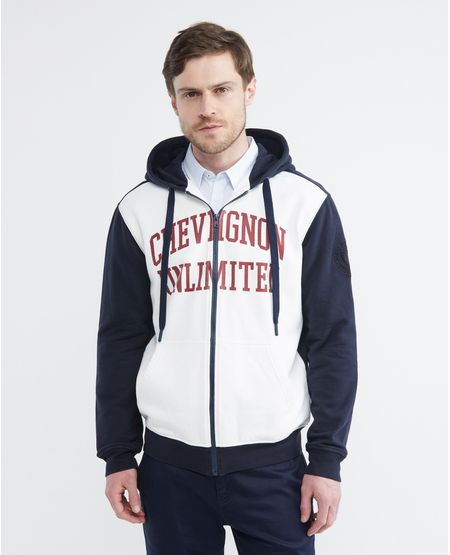 Buzo de Hombre, Abierto con Capucha - Bloques de Color