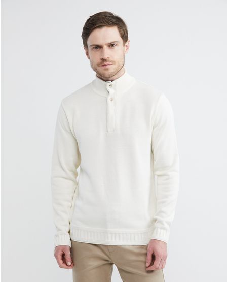 Suéter Tejido para Hombre, Cerrado Cuello Alto - Media Perilla con Botones