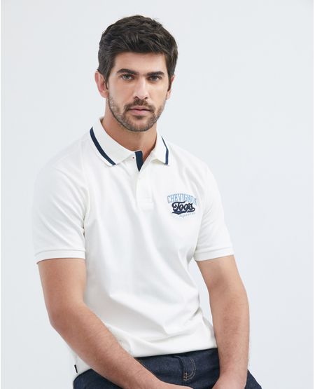 Camiseta de Hombre Tipo Polo, Classic Fit Manga Corta - Cuello con Raya en Contraste