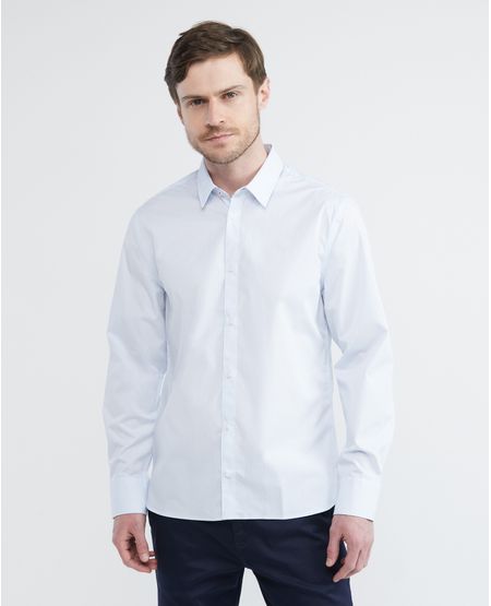 Camisa Premium de Hombre, Slim Fit Manga Larga - Mini Cuadros Efecto Dobby