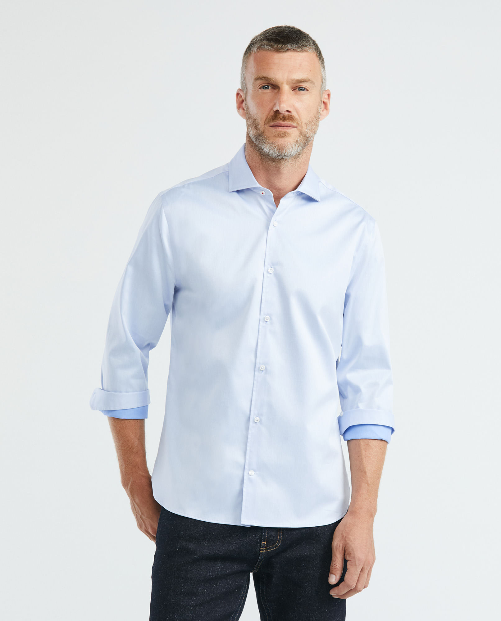 Camisa Premium de Hombre, Slim Fit Manga Larga - Tecnología Twill