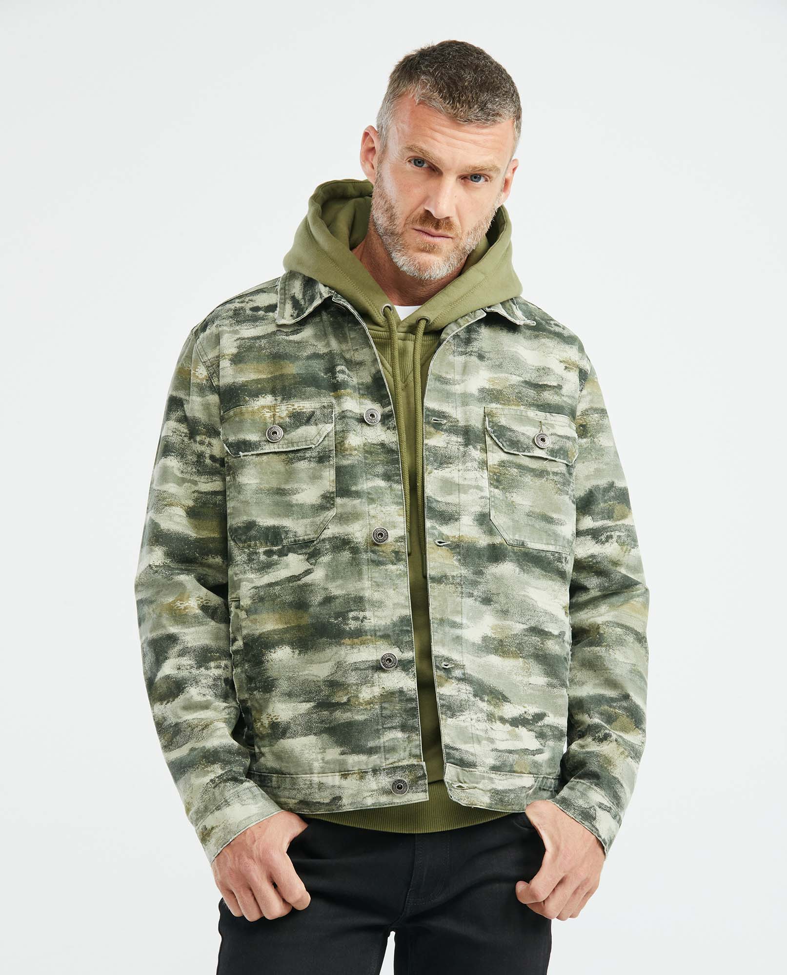 Chaqueta de Hombre, Tipo Trucker - Print Camuflado
