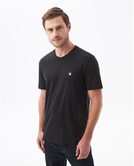 Camiseta Básica de Hombre, Slim Fit Cuello en V - Algodón Pima