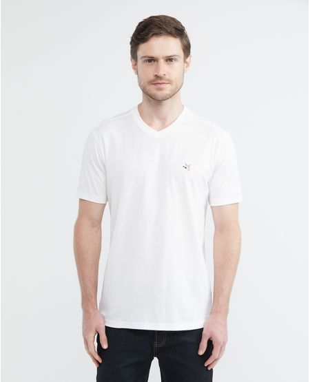 Camiseta Básica de Hombre, Slim Fit Cuello en V - Algodón Pima