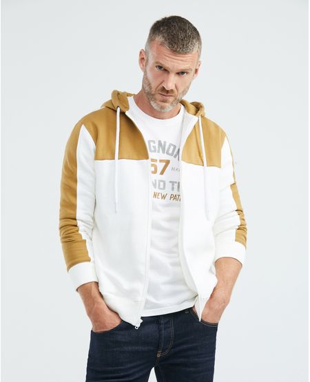 Buzo de Hombre, Abierto con Capucha - Bloques de Color