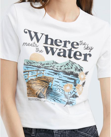 Camiseta Gráfica de Mujer, Manga Corta Cuello Redondo - Gráfico Frontal Estampado