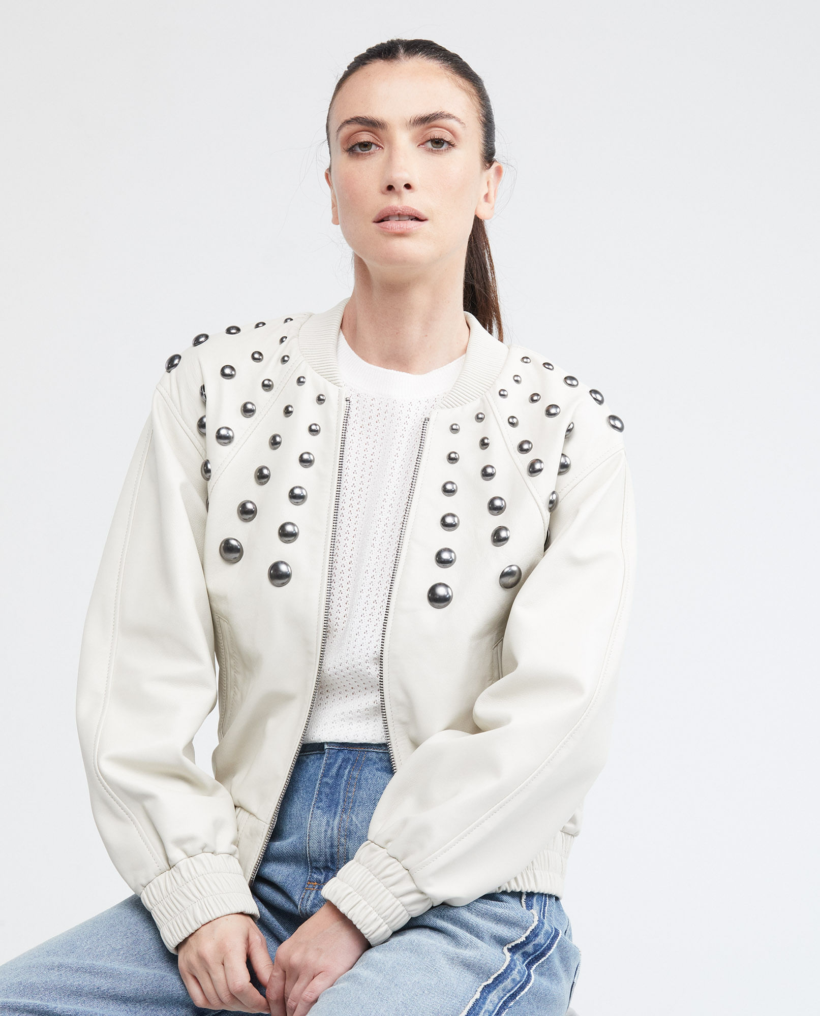 Chaqueta de Mujer en cuero, Bomber Balloon