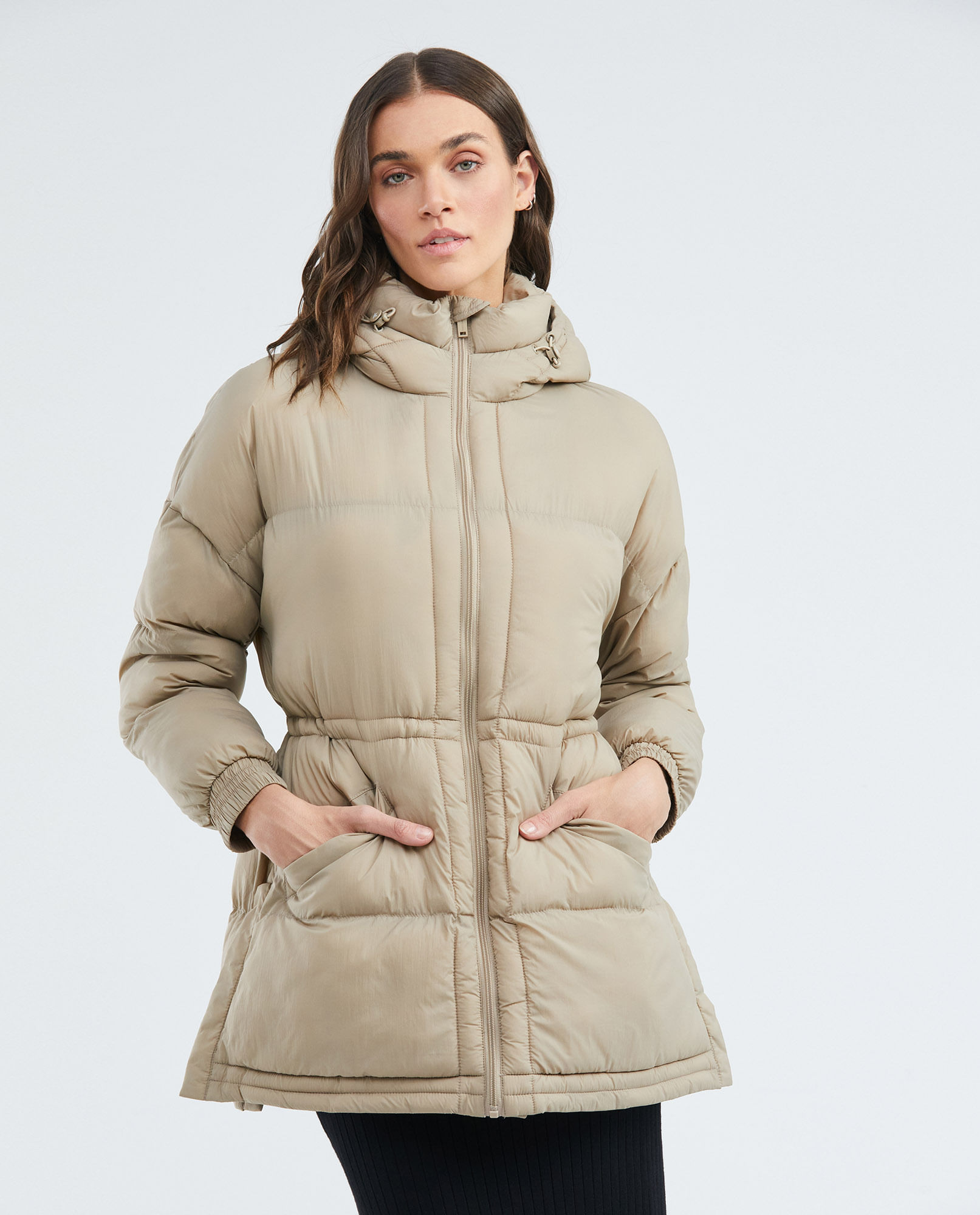 Chaqueta de Mujer, Tipo Parka - Acolchada con Capucha