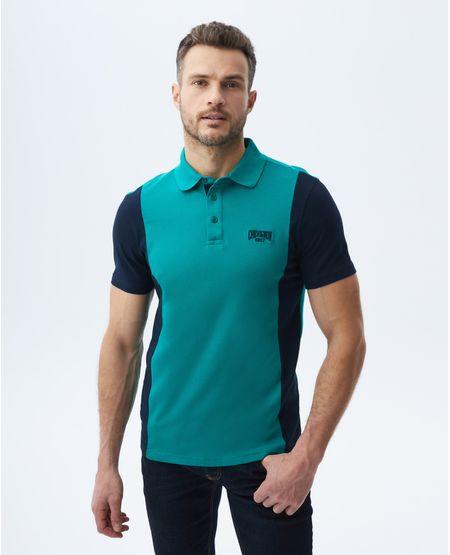 Camiseta de Hombre Tipo Polo, Slim Fit Manga Corta - Bloques de Color
