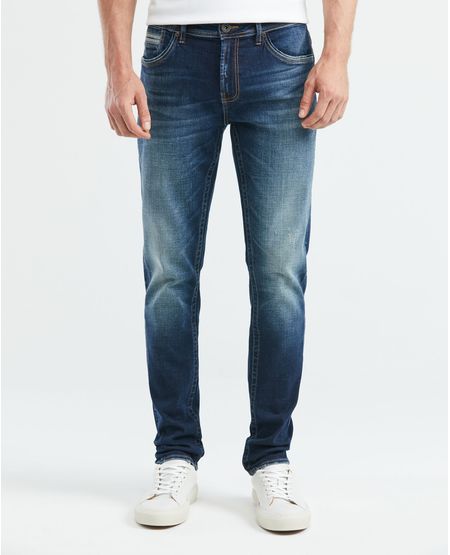 Jean de Hombre Slim Fit, Famous, Bota Slim - Azul Oscuro