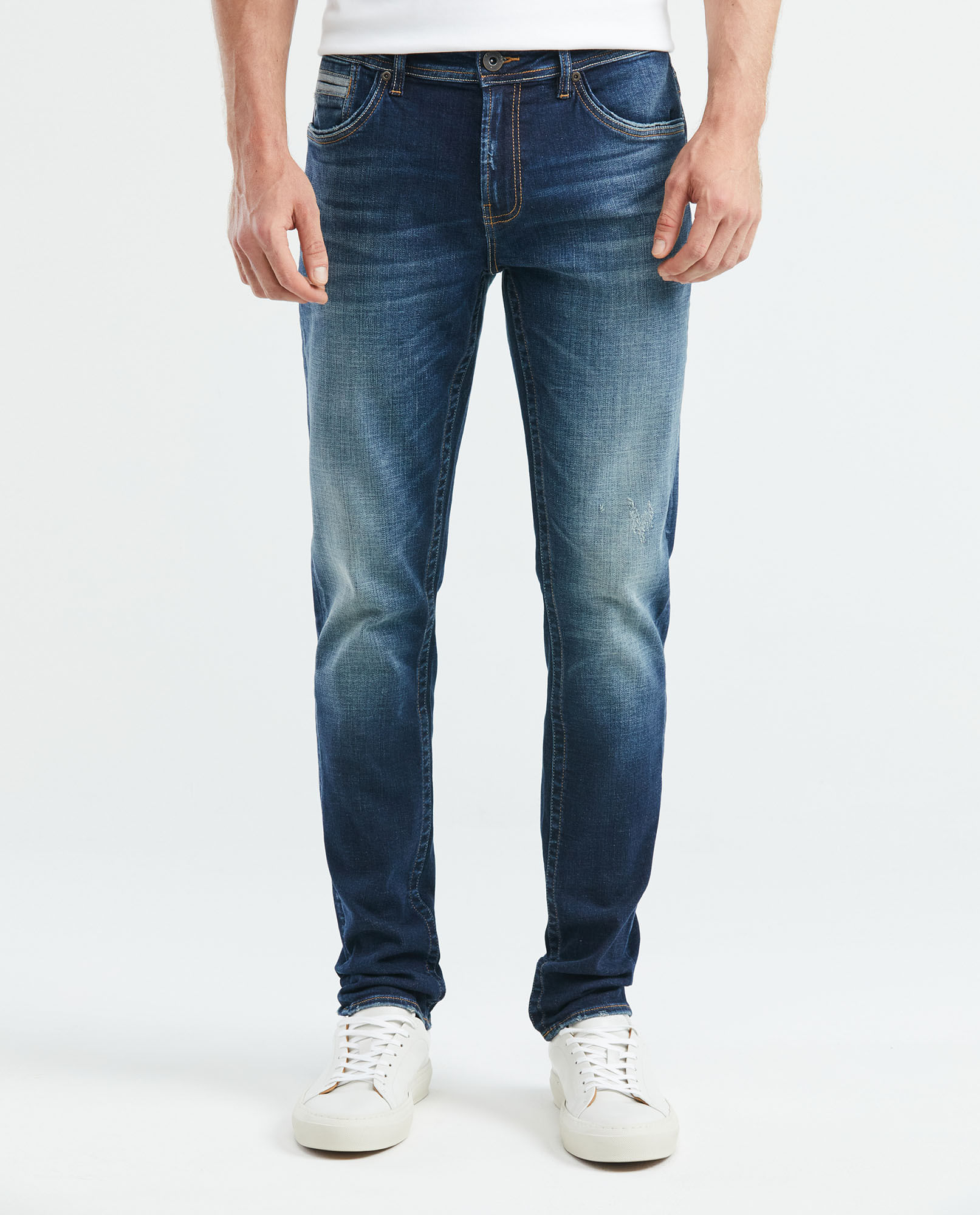 Jean de Hombre Slim Fit, Famous, Bota Slim - Azul Oscuro
