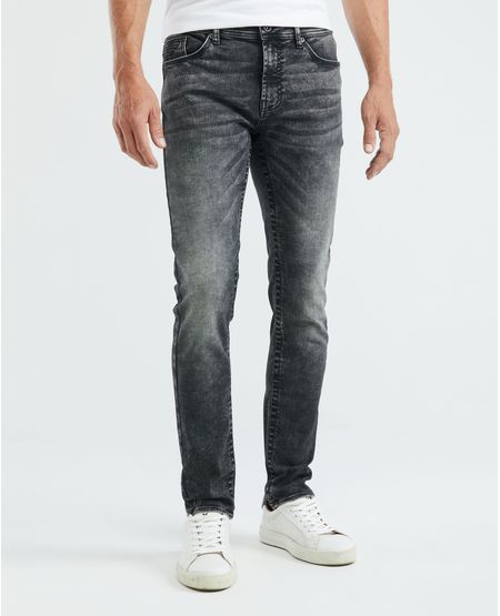 Jean de Hombre Slim Fit, Famous, Bota Slim - Gris Oscuro