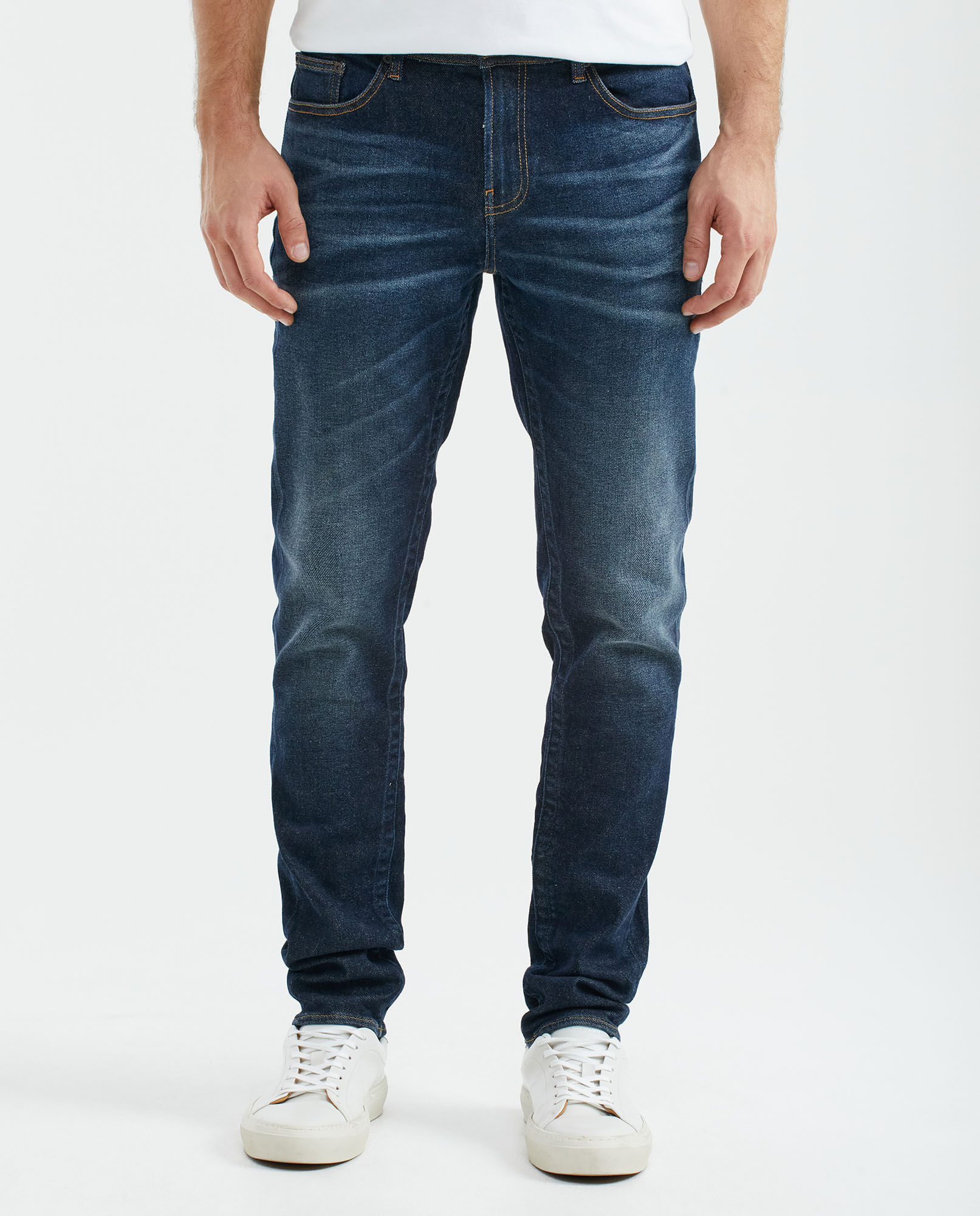 Jean de Hombre Slim Fit, Famous, Bota Slim - Azul Ultra Oscuro