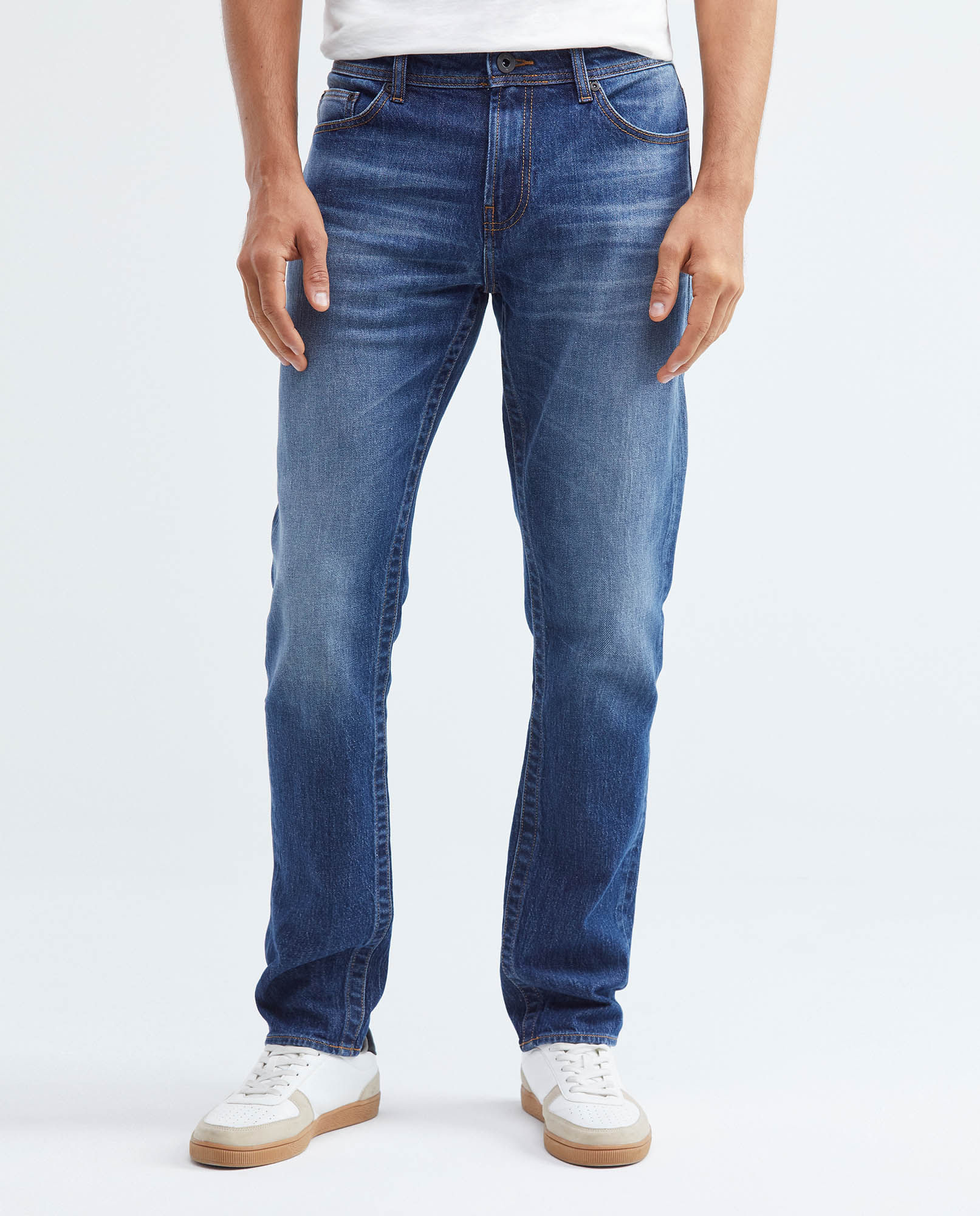 Jean de Hombre Slim Fit, Famous, Bota Slim - Azul Medio Vintage