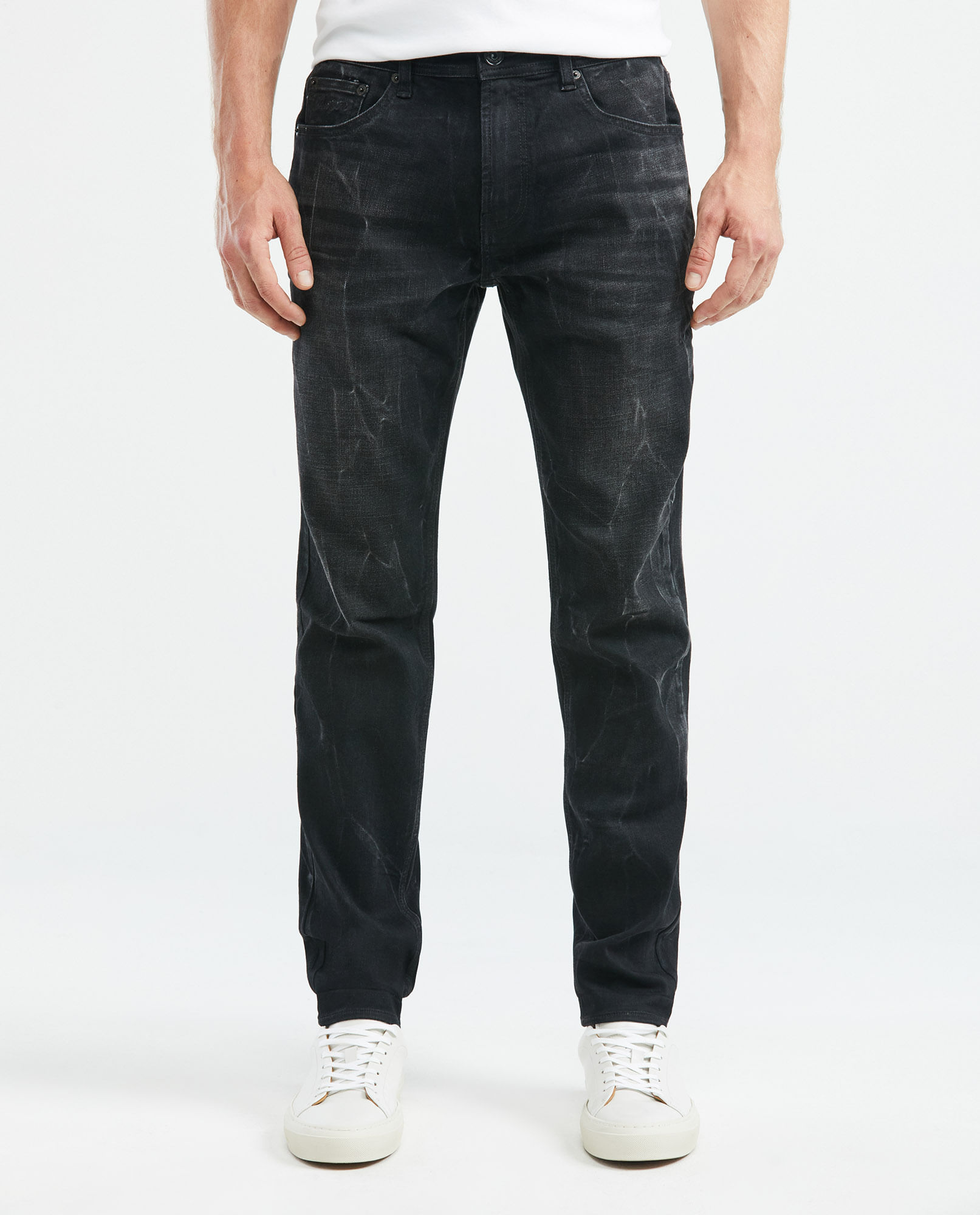 Jean de Hombre Straight Fit, Morrison, Bota Slim - Gris Oscuro