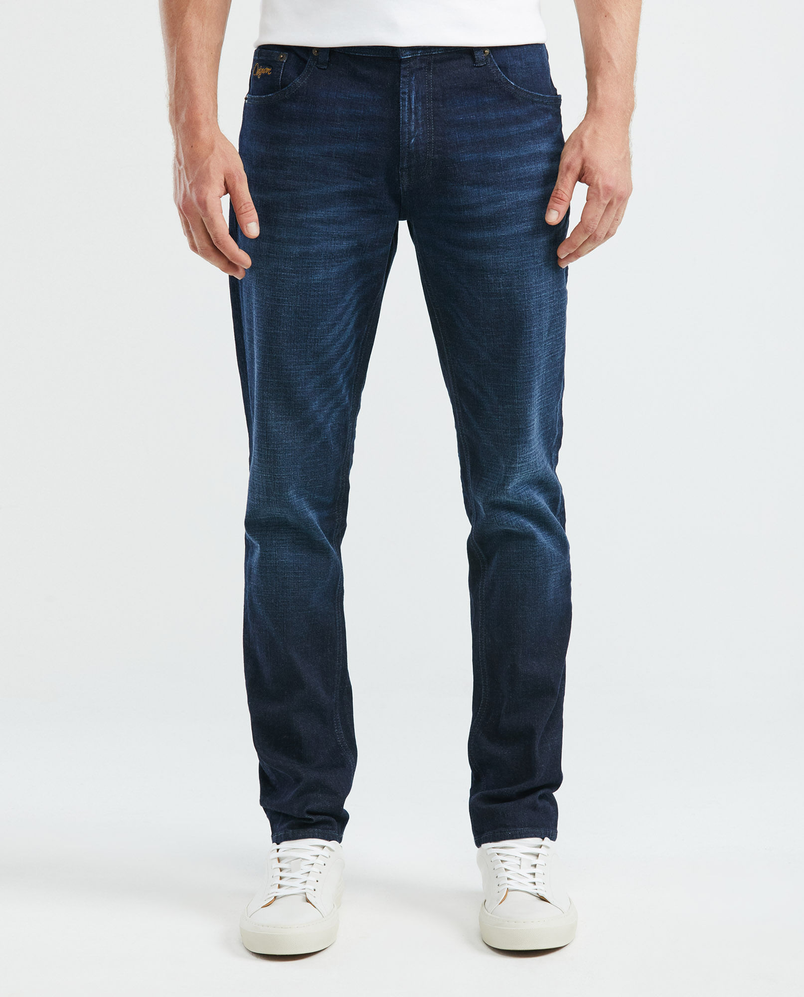 Jean de Hombre Straight Fit, Morrison, Bota Slim - Azul Oscuro
