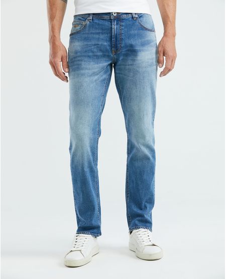 Jean de Hombre Straight Fit, Morrison, Bota Slim - Azul Medio