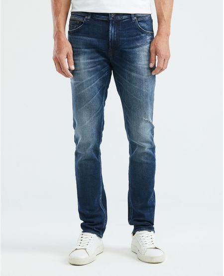 Jean de Hombre Straight Fit, Morrison, Bota Slim - Azul Oscuro