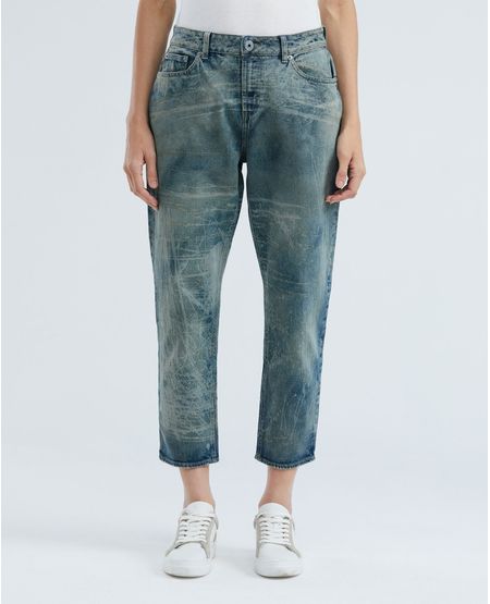 Jean de Mujer Medium Rise, Boyfit, Bota Skinny - Azul Oscuro