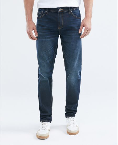 Jean de Hombre Super Slim Fit, Rider, Bota Slim - Azul Oscuro Premium Denim