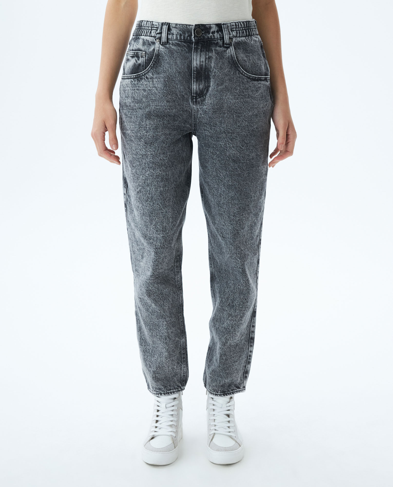 Jean de Mujer Ballon Leg, Boot Cut - Gris Medio