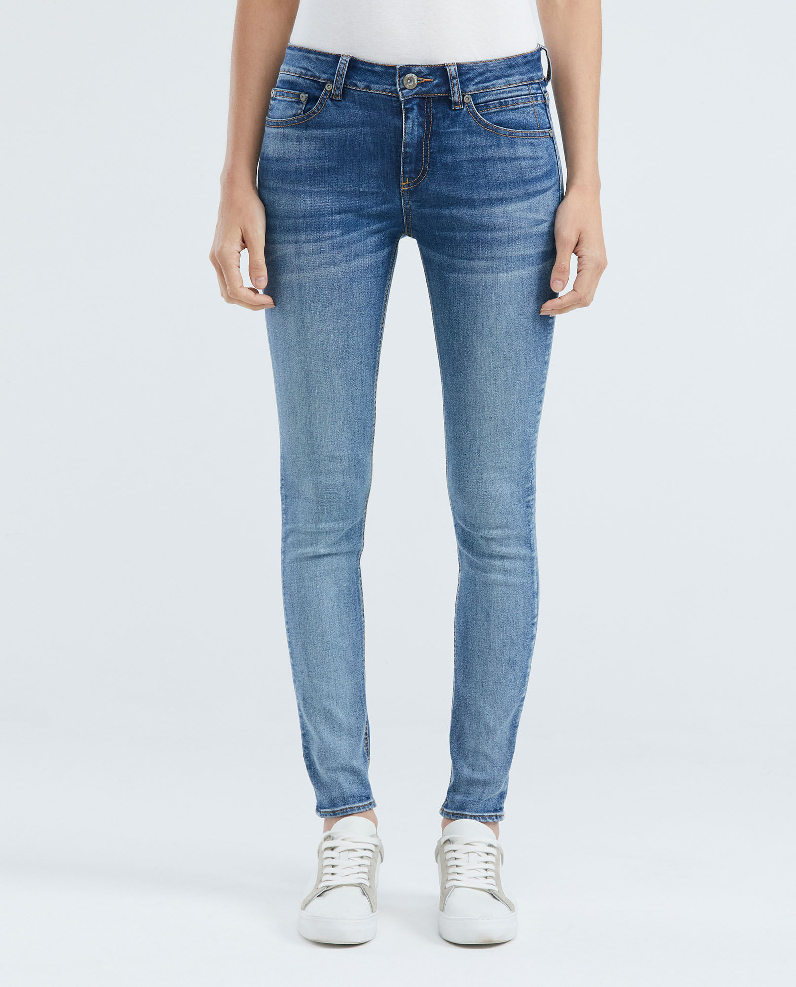 Jean de Mujer Low Rise, Rusty, Bota Skinny - Azul Medio