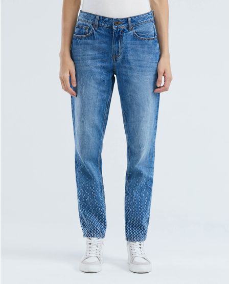 Jean de Mujer Low Rise, Rusty, Boot Cut - Azul Medio Vintage + Rotos