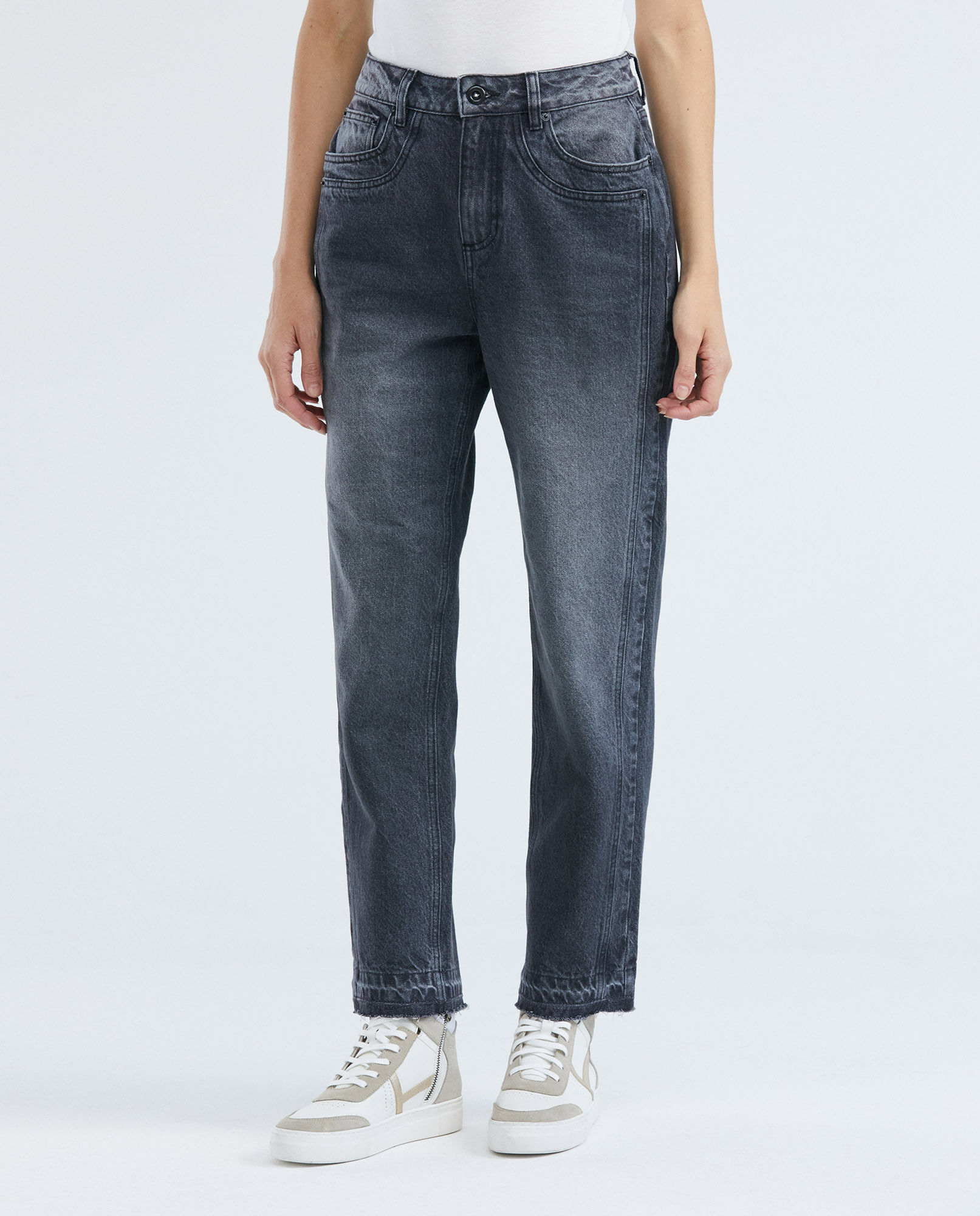 Jean de Mujer Straight Fit, Boot Cut - Gris Medio