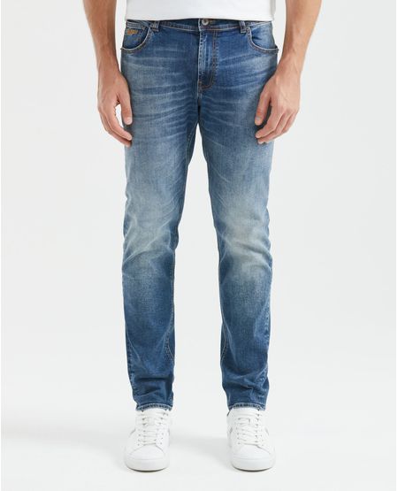 Jean de Hombre Straight Fit, Morrison, Bota Slim - Azul Medio
