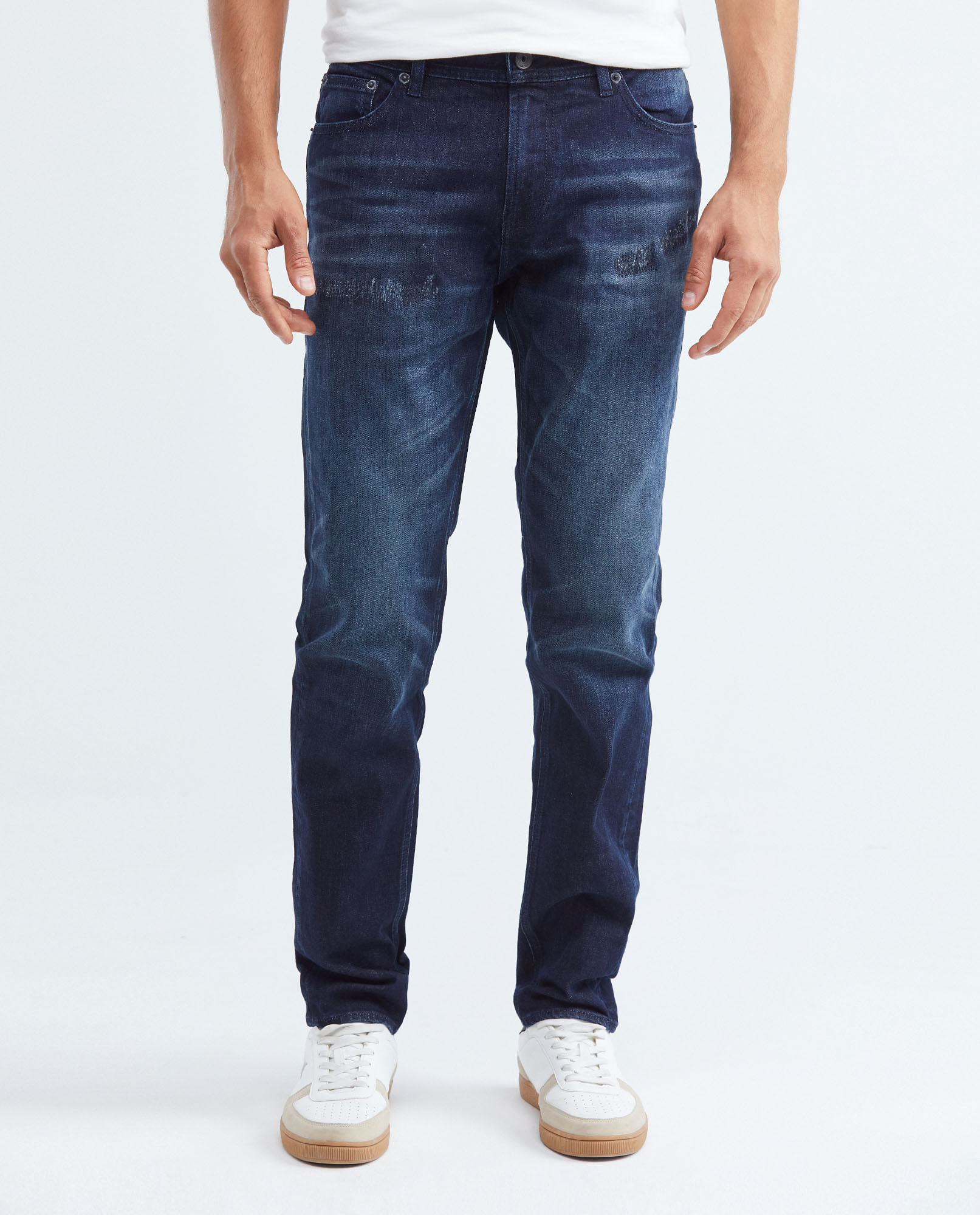 Jean de Hombre Super Slim Fit, Rider, Bota Super Slim - Azul Oscuro + Rotos