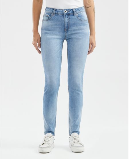 Jean de Mujer High Rise, Cosmo, Bota Skinny - Azul Claro Pretina Renovada