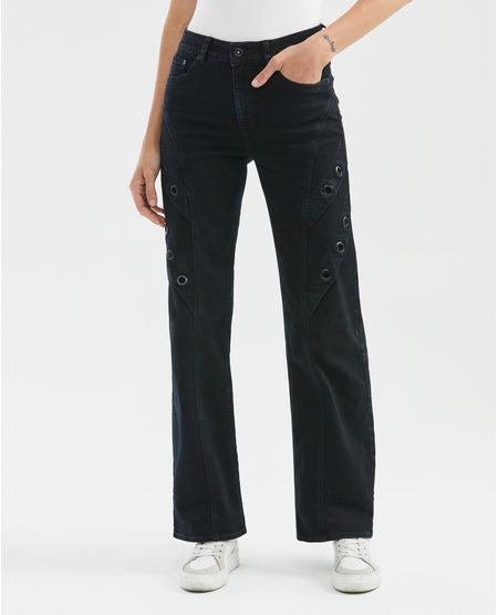 Jean de Mujer Super High Rise, High Cosmo, Boot Cut - Azul Ultra Oscuro Black & Blue