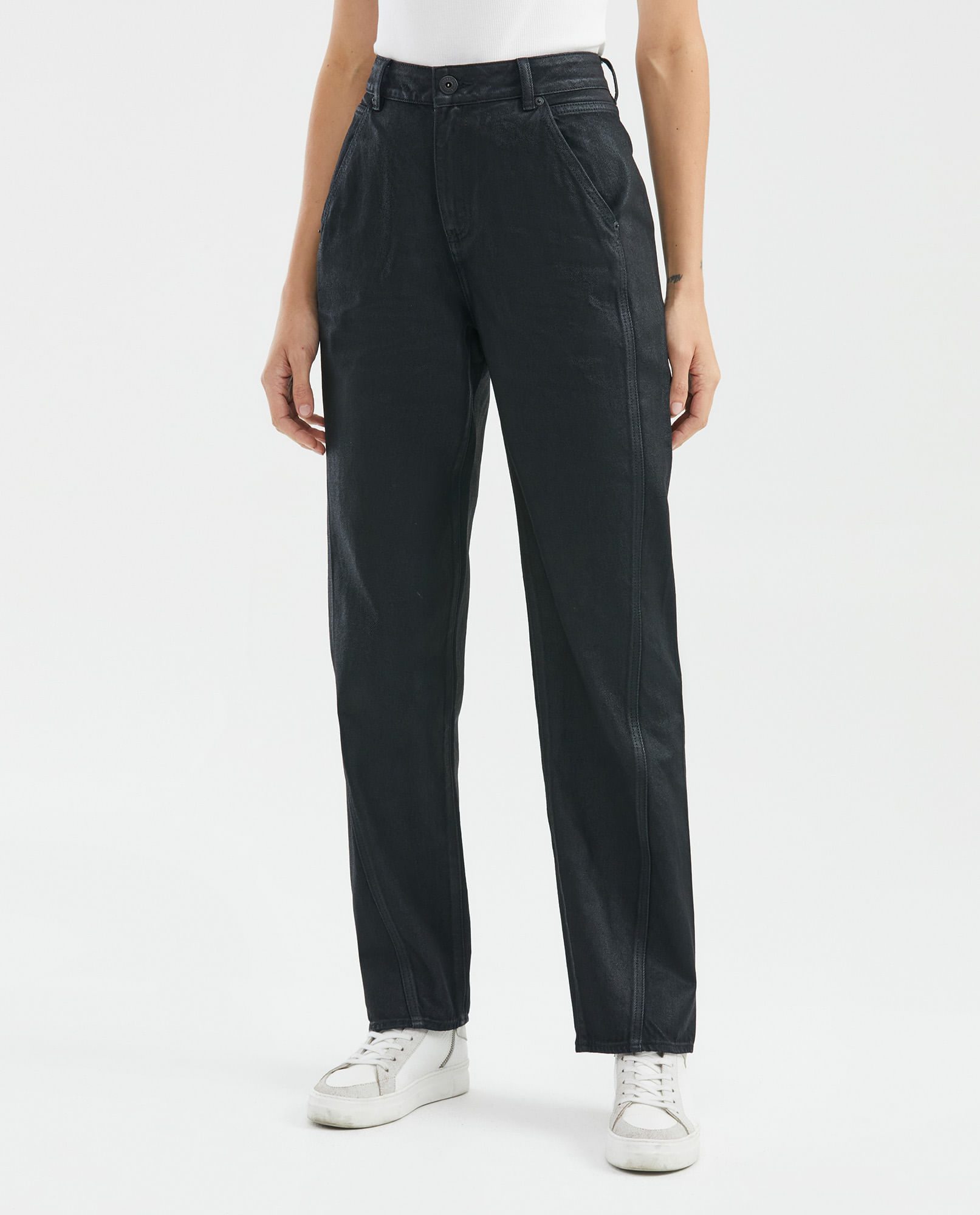 Jean de Mujer Straight Fit, Boot Cut - Azul Oscuro Acabado Resinado