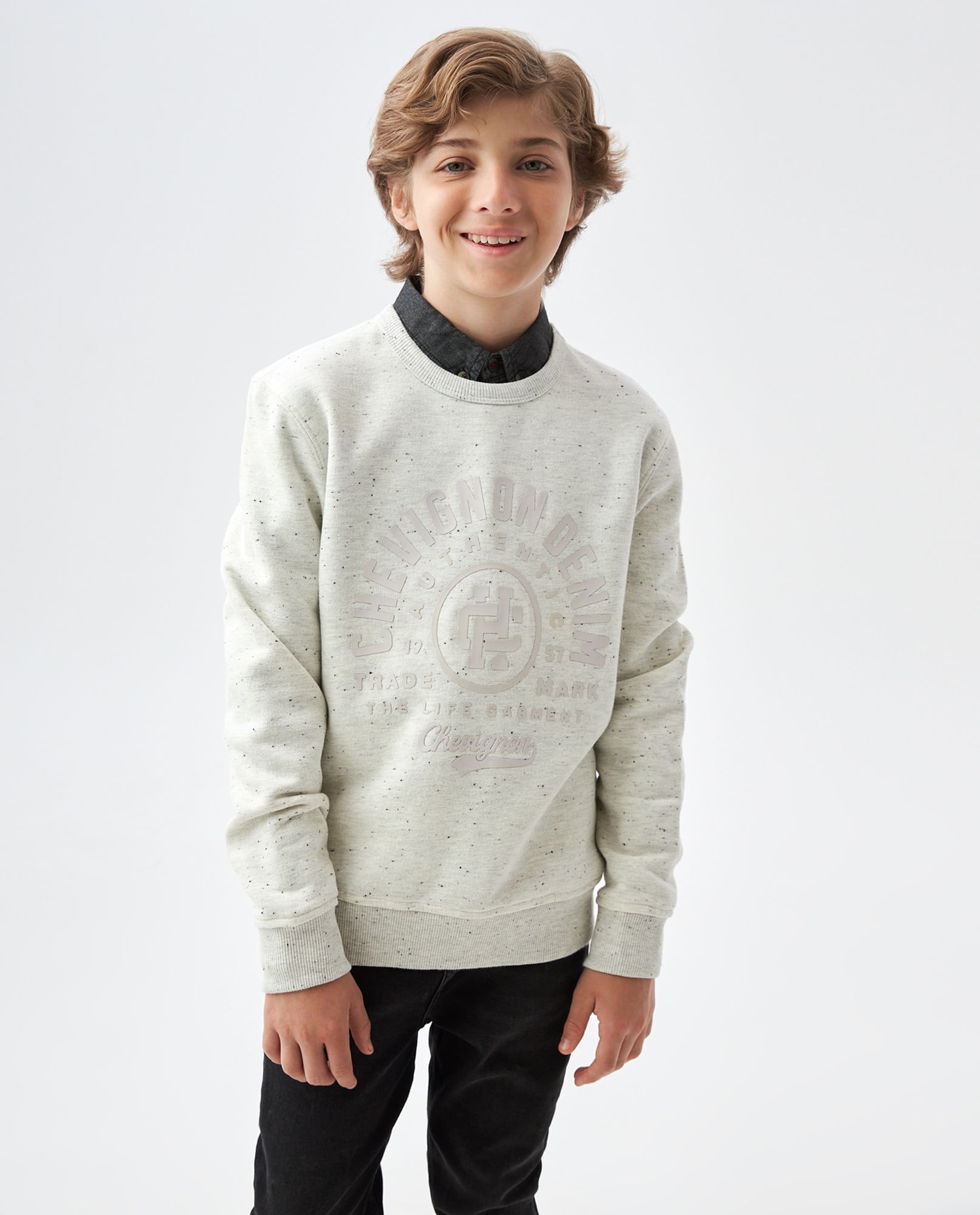 Buzo de Niño, Cerrado - Gráfico Frontal Estampado en Alta