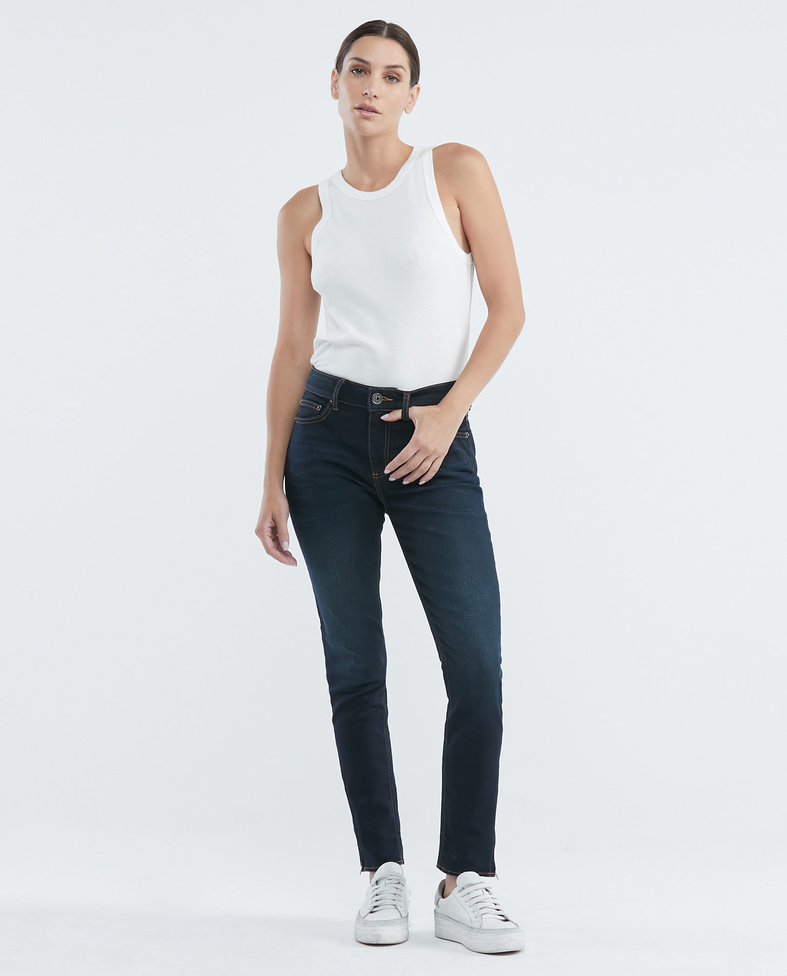 Jean de Mujer High Rise, Cosmo, Bota Skinny - Azul Ultra Oscuro Vintage