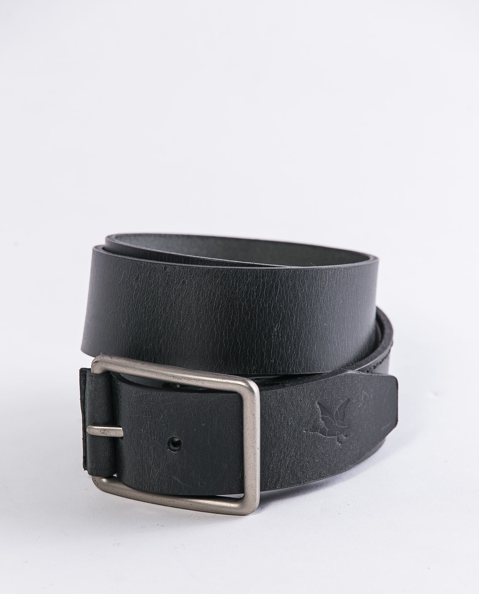 Correa de Hombre en Cuero Efecto Pull Up, Hebilla Doble Paso