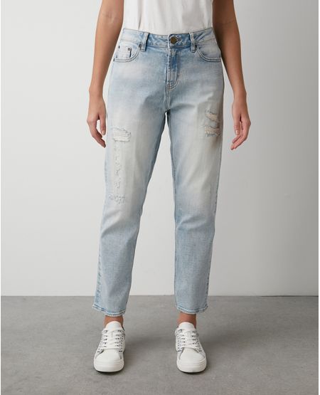 Jean de Mujer Boyfit Heritage Selvedge, Medium Rise Bota Skinny - Azul Claro