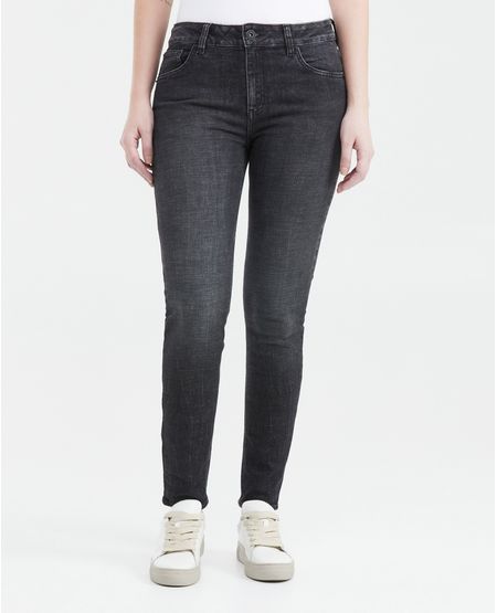 Jean High Rise Bota Slim Gris Oscuro para Mujer