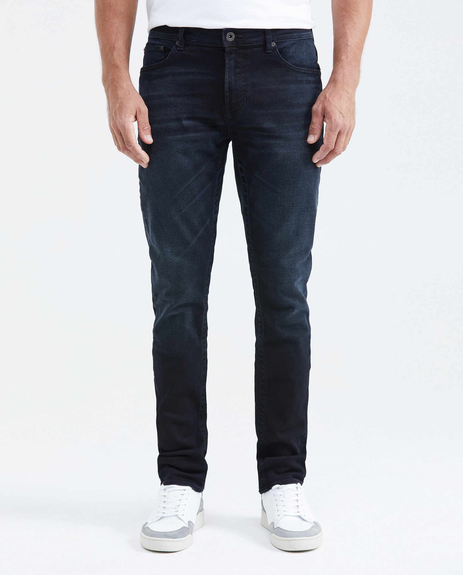 Jean Slim Fit Tiro Medio Bota Slim Azul Ultra Oscuro para Hombre