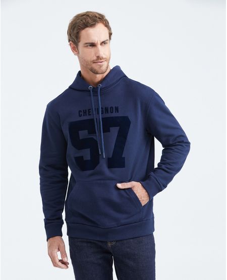 Buzo cerrado con Capucha y Estampado Frontal para Hombre