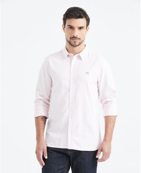 Camisa Slim Fit Manga Larga en Oxford Algodón para Hombre