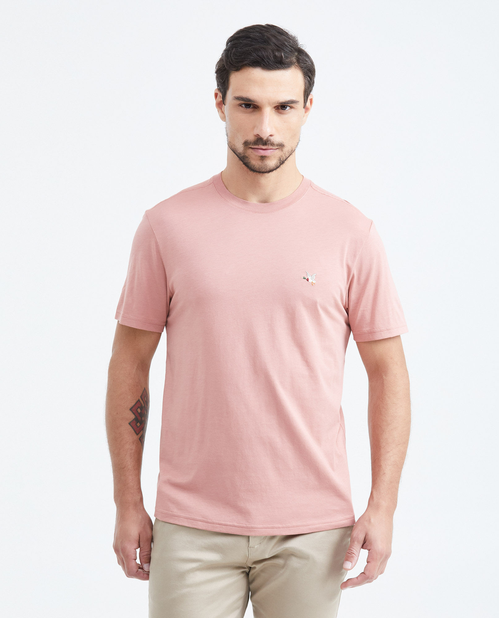 Camiseta Básica Slim Fit Cuello Redondo en Algodón Pima para Hombre