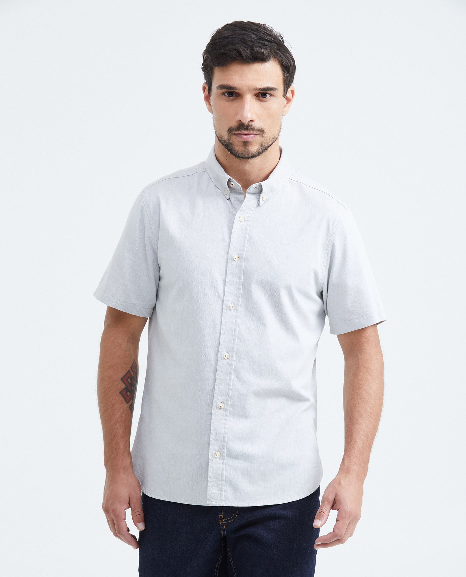 Camisa Slim Fit Manga Corta para Hombre