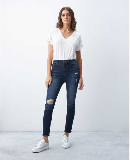 Jean de Mujer High Cosmo Hyper Pulse, Super High Rise Bota Skinny - Azul Oscuro