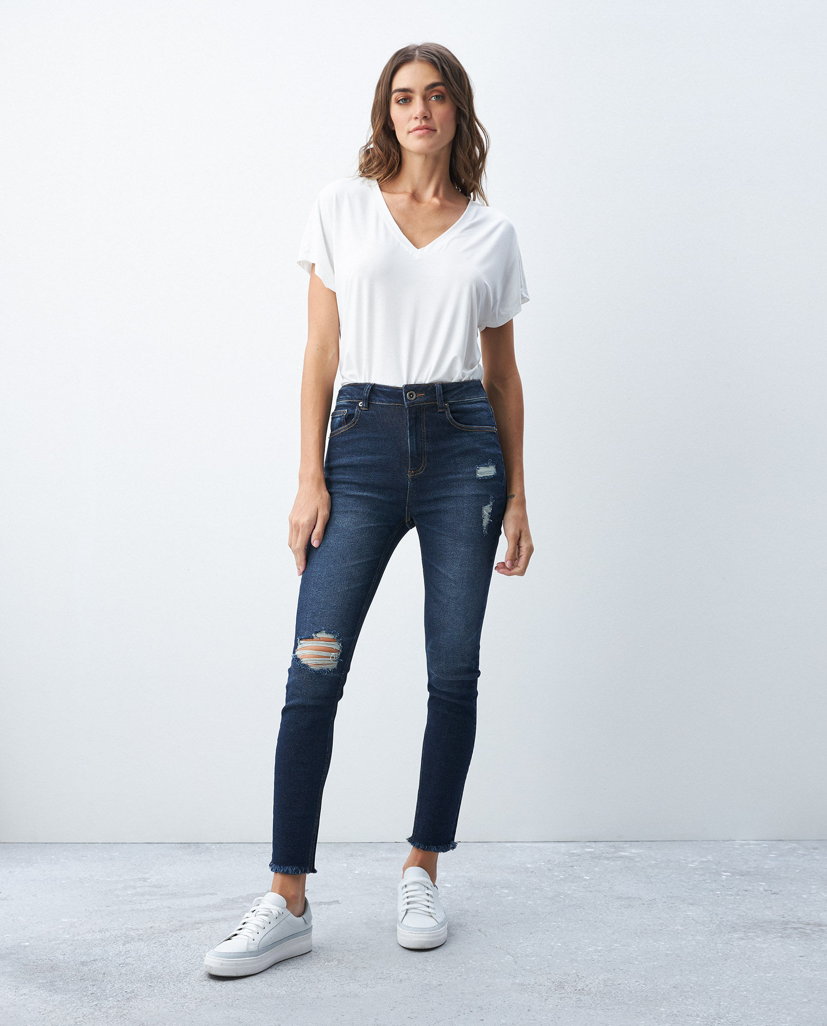 Jean de Mujer High Cosmo Hyper Pulse, Super High Rise Bota Skinny - Azul Oscuro