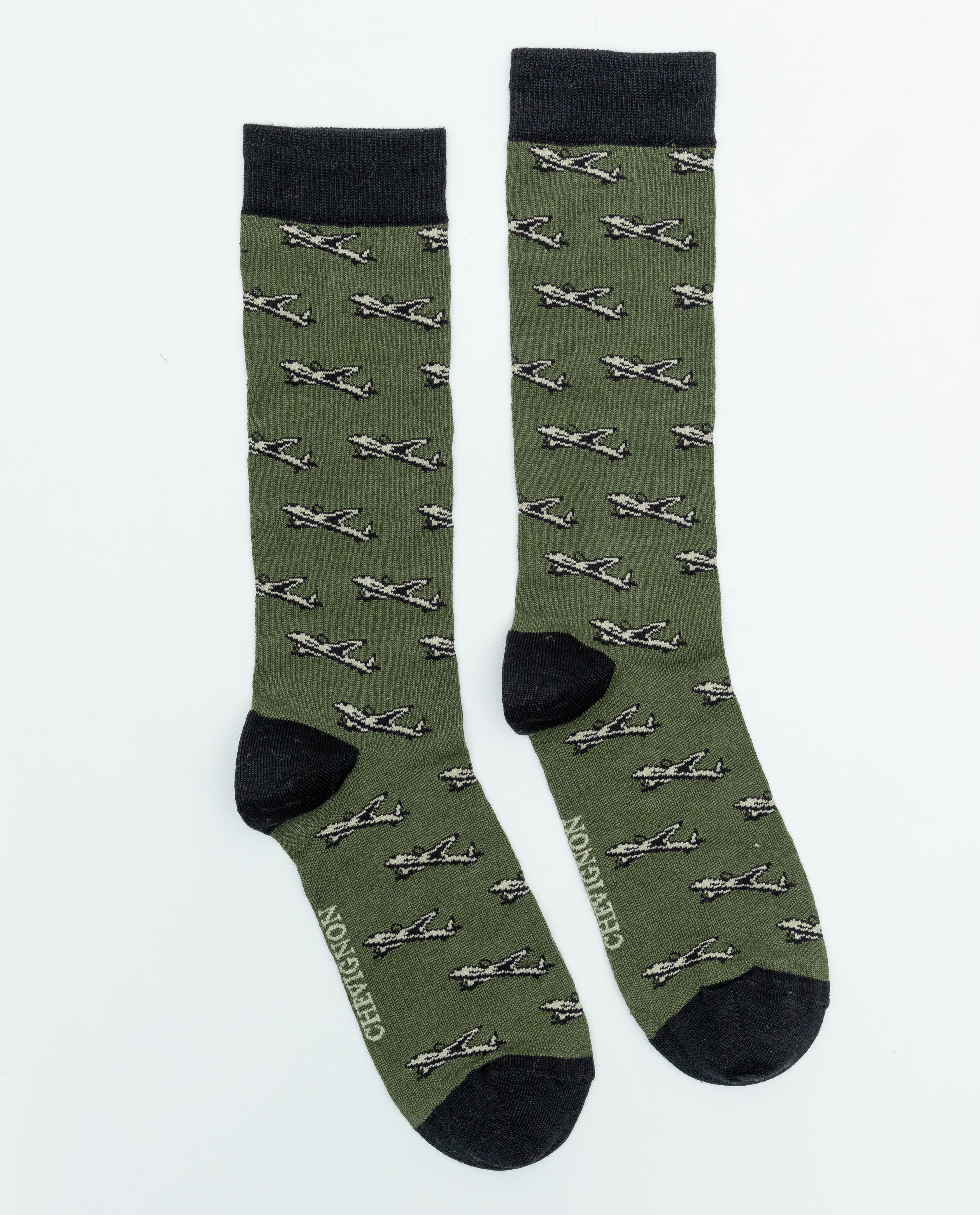 Medias Largas con Diseño de Aviones para Hombre