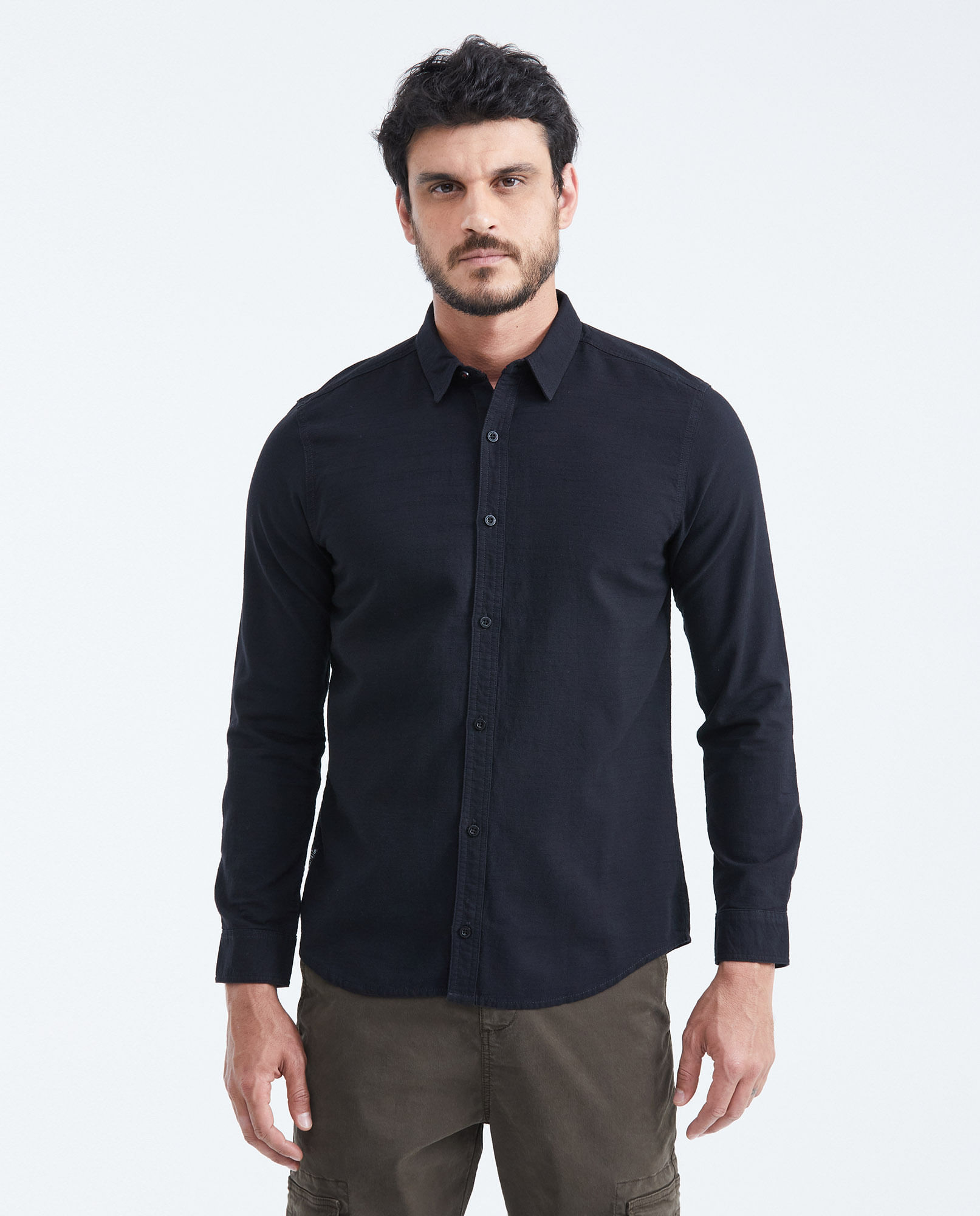 Camisa Classic Fit Manga Larga en Algodón para Hombre