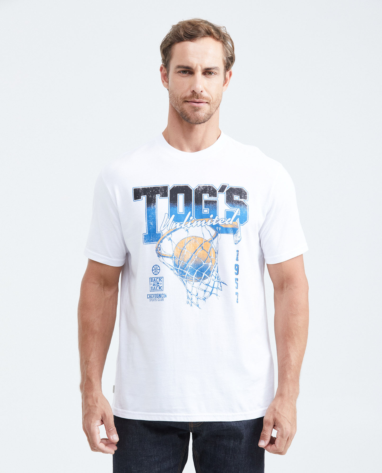 Camiseta Classic Fit Estampada Cuello Redondo para Hombre