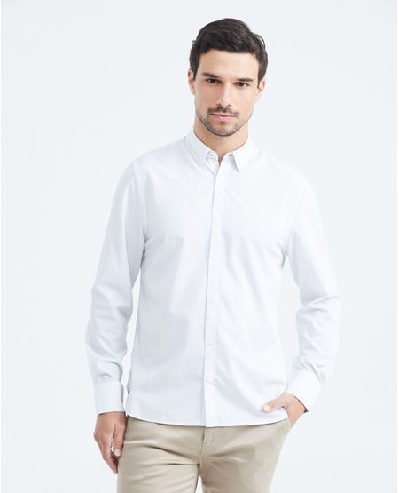 Camisa Premium Manga Larga con Estampado Mini Print para Hombre