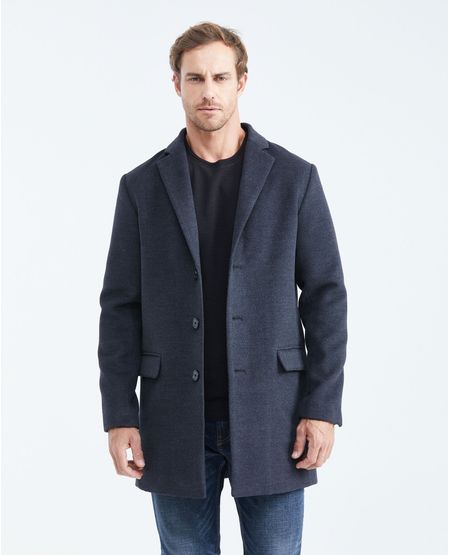 Abrigo Largo Simulación Doble Prenda con Apariencia Paño para Hombre